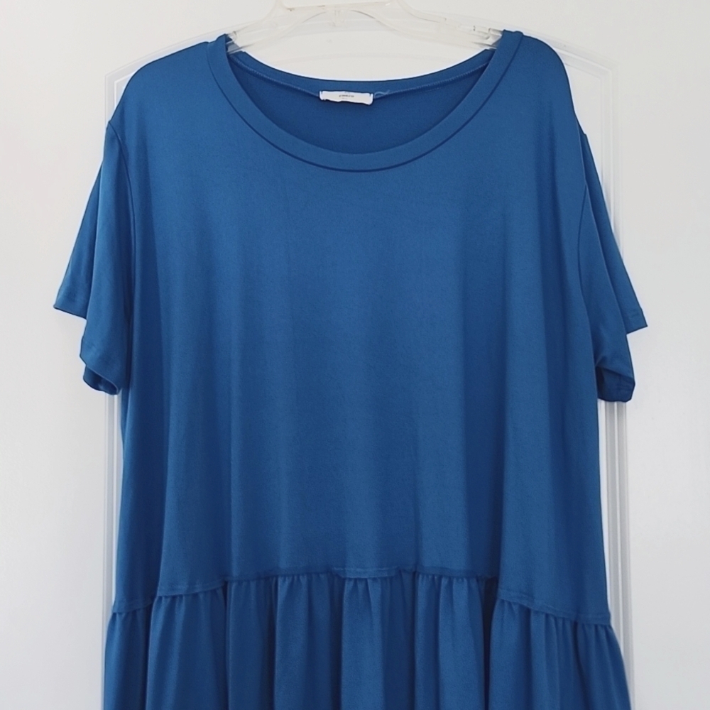Entro short sleeve Peplum Top Blue size 1X - Picture 6 of 12